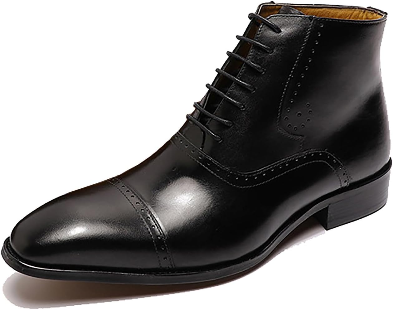 

Мужские ботинки Santimon Oxfords, формальные деловые повседневные ботинки до щиколотки, модные броги с крылышками, из натуральной кожи, челси, свадебные, смокинговые, вестерн-ботинки для мужчин, черный