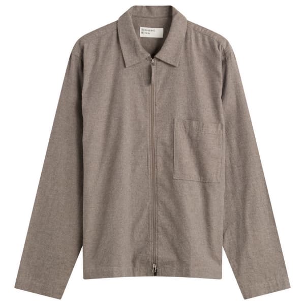 

Брюшированная фланелевая рубашка на молнии Universal Works, brown