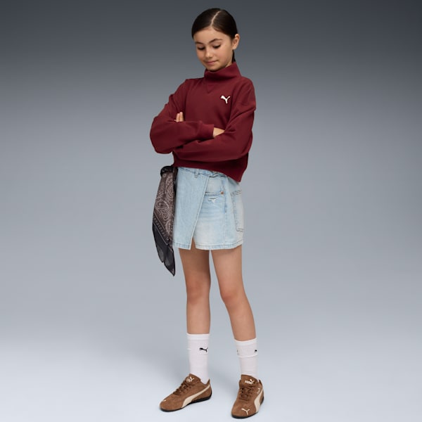 Толстовка с круглым вырезом для больших детей Puma Wardrobe Essentials, красный — фото 3