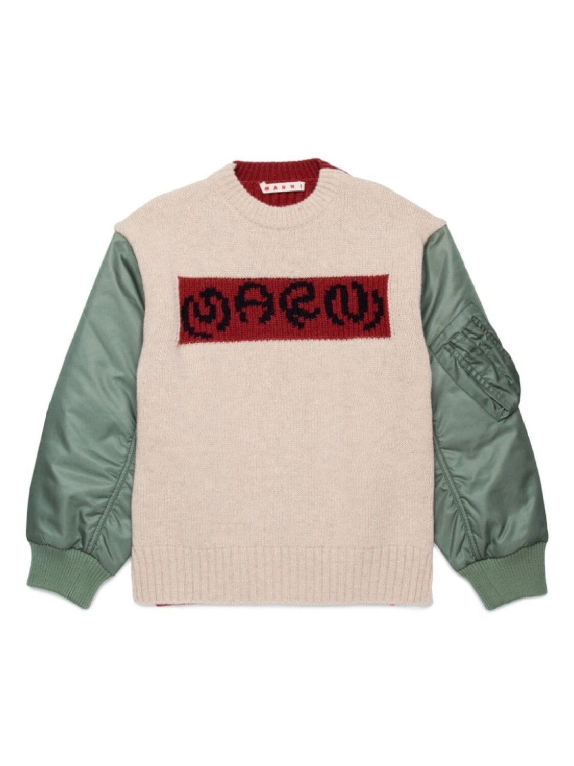 

Marni Kids джемпер с контрастными рукавами, нейтральный цвет