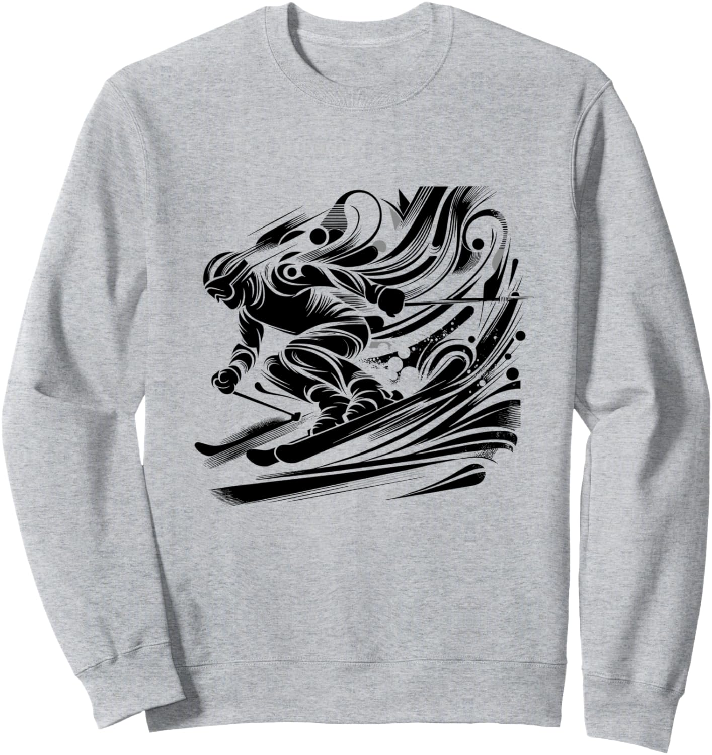 

Толстовка с лыжником, унисекс Abstract Skier Ski Equipment And Ski Clothing, серый