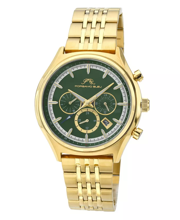 

Чарли Многофункциональные мужские часы из нержавеющей стали с позолотой и зеленым циферблатом 1261FCHS Porsamo Bleu