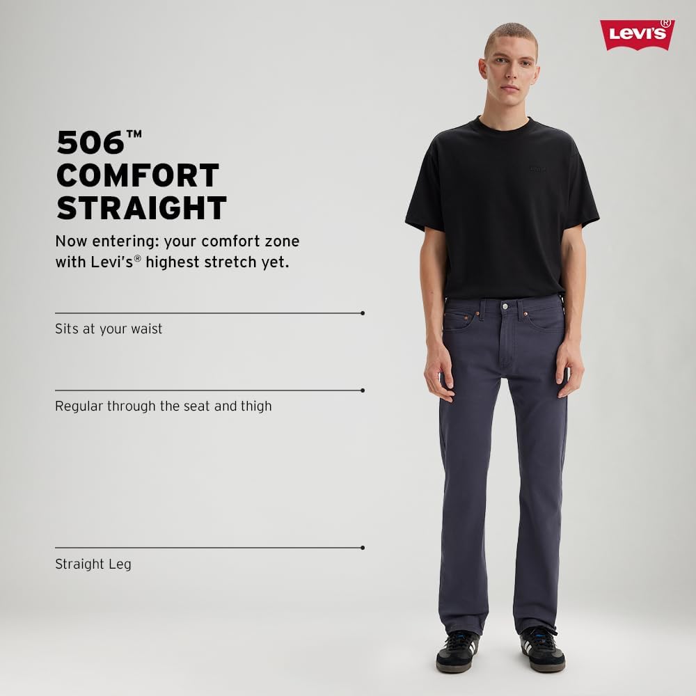 Мужские джинсы Levi's 506 Comfort Straight, Dark Wash — фото 4