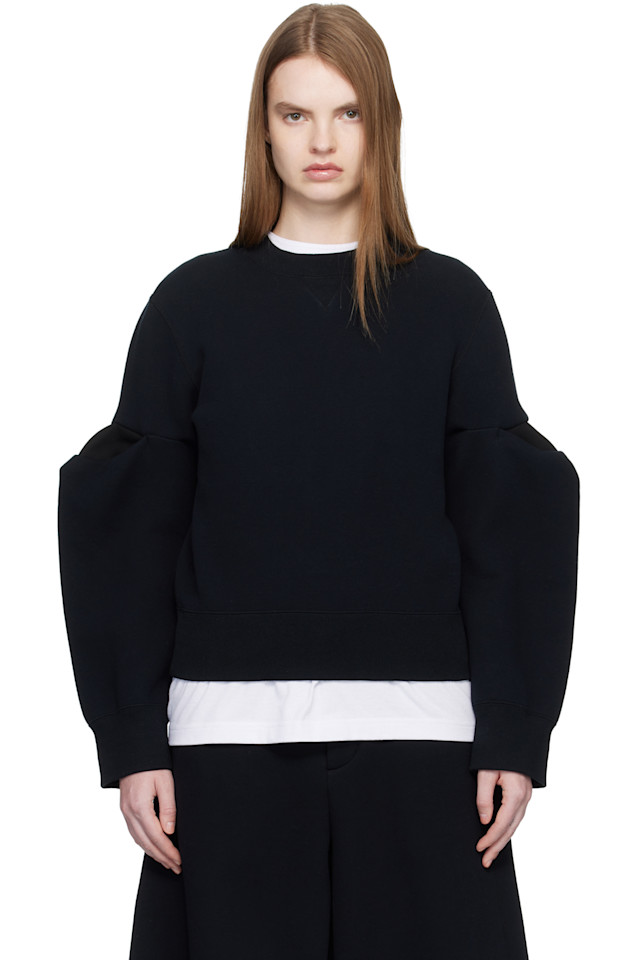 

Толстовка-Пуловер из губчатой ткани Sacai, черный