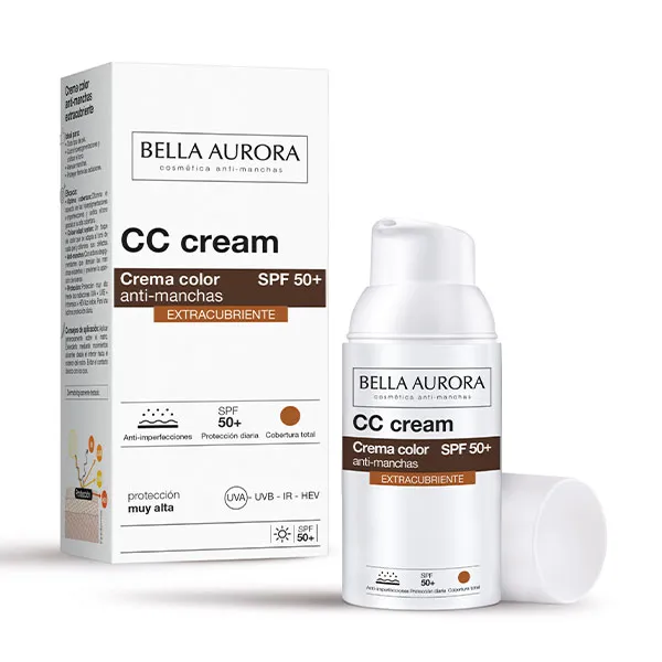 

Тональный крем против пятен с экстрапокрытием Cc Cream Anti-Manchas Spf50+ Bella Aurora, 30 ml