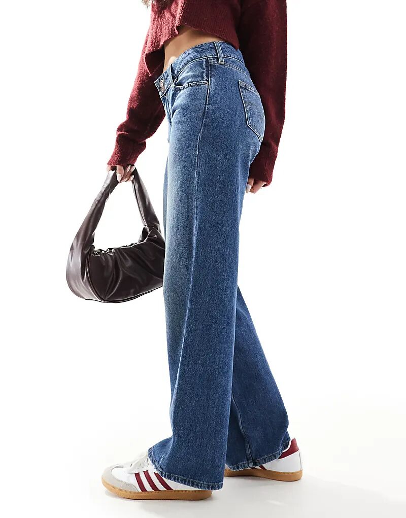 Джинсы Levi's superlow прямого кроя свободного кроя темно-синего цвета — фото 2