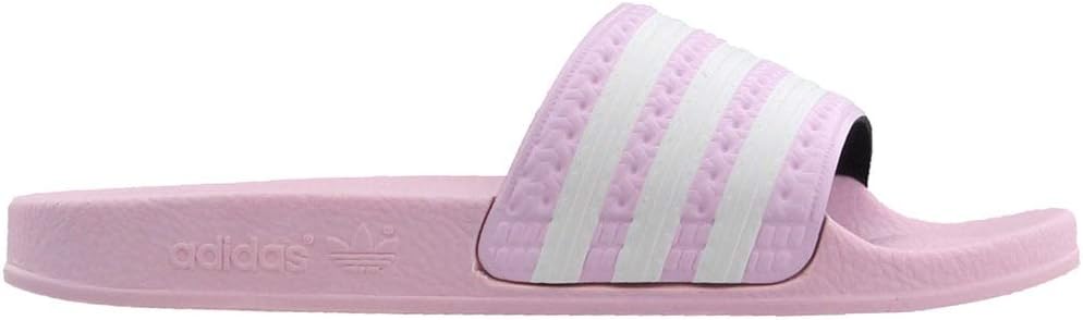 Шлепанцы adidas унисекс-детские Adilette, белый/розовый — фото 2