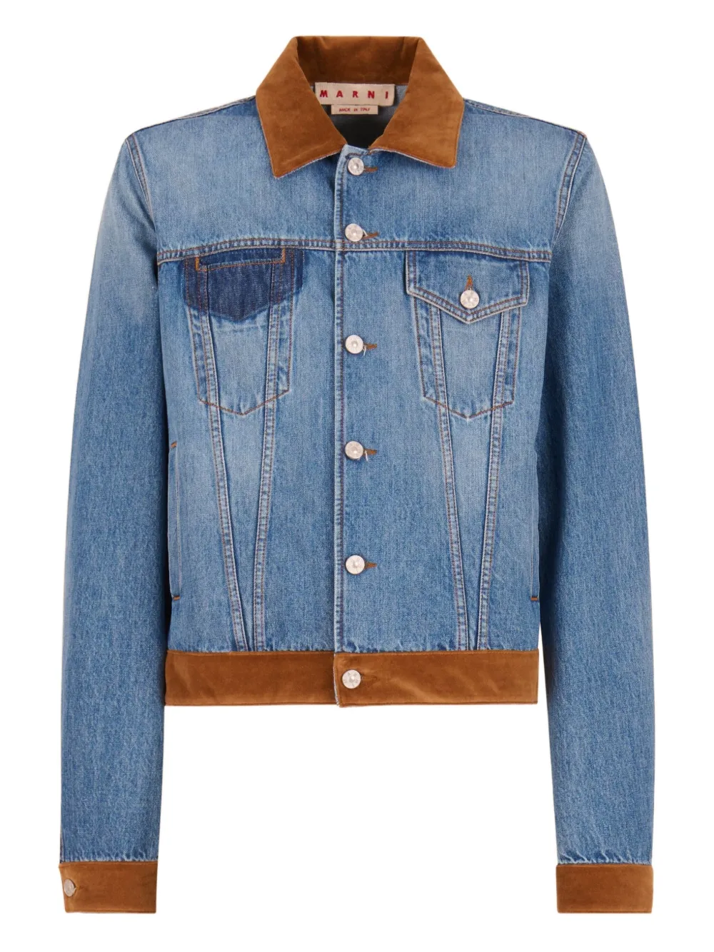 

Джинсовая куртка X Slawn & Soldier с отделкой из бархата Marni, синий