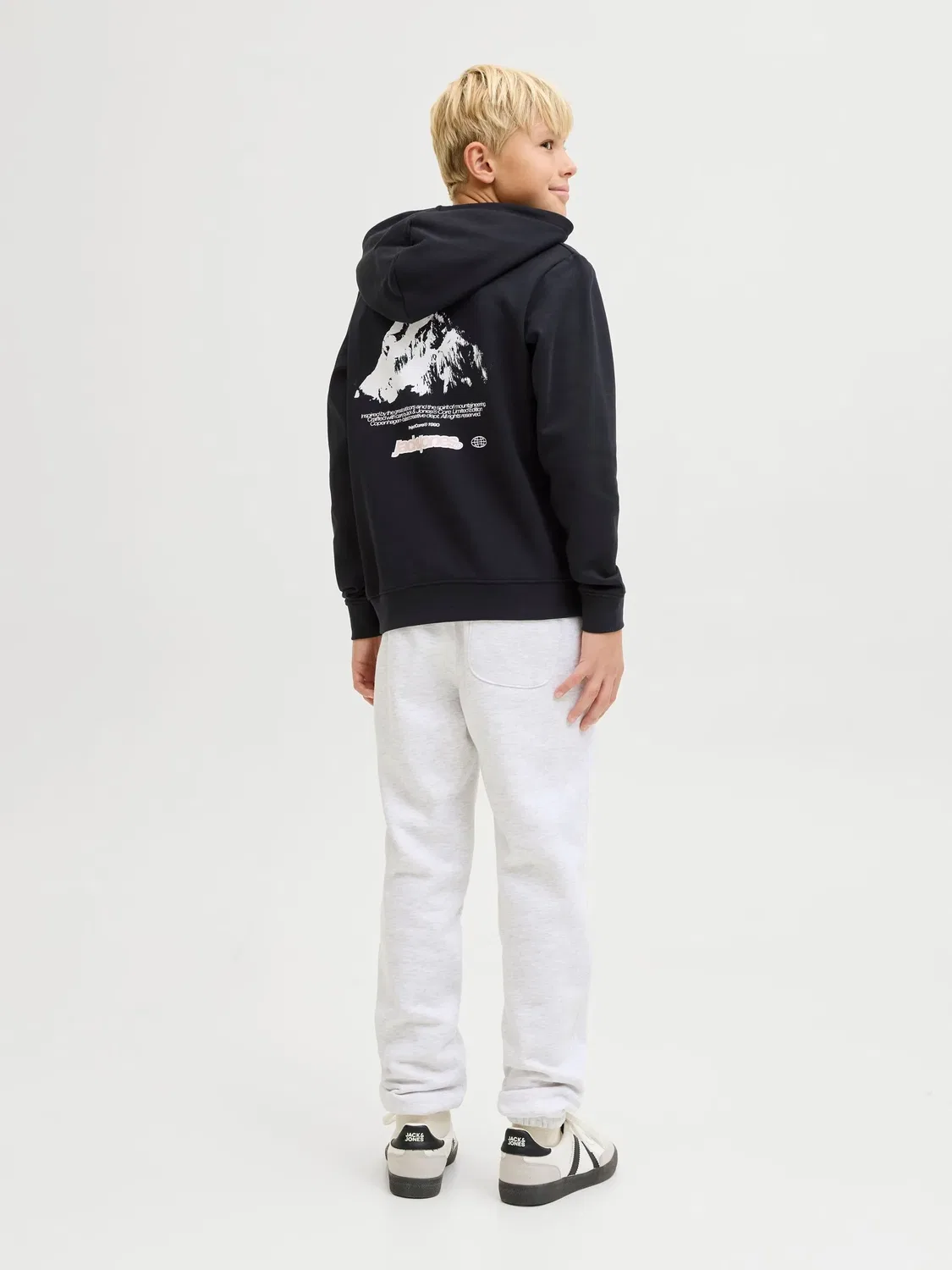 Капюшон толстовка, хлопок, JACK & JONES Junior, черный — фото 4