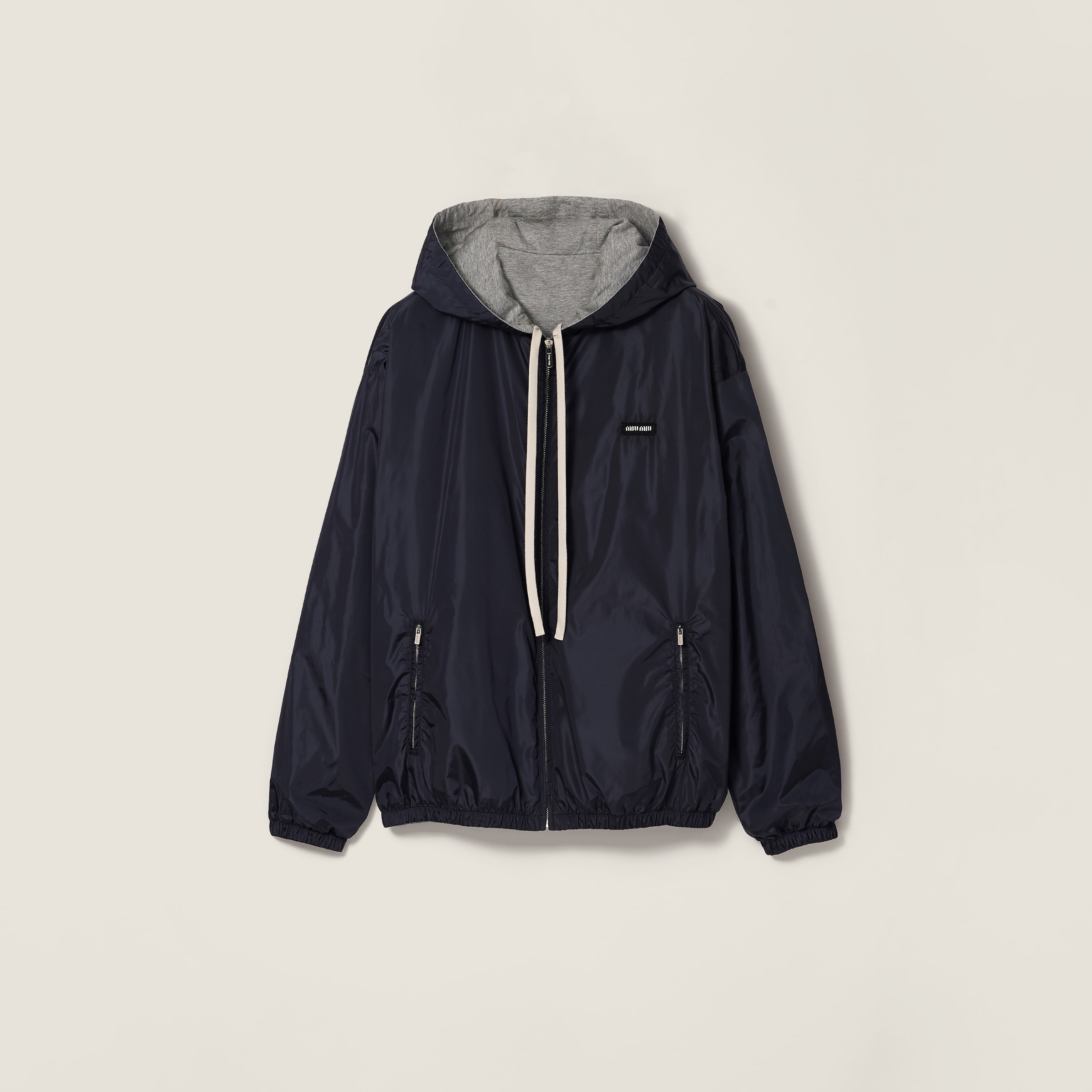 

Двусторонний блузон из технической ткани и джерси MIU MIU, синий