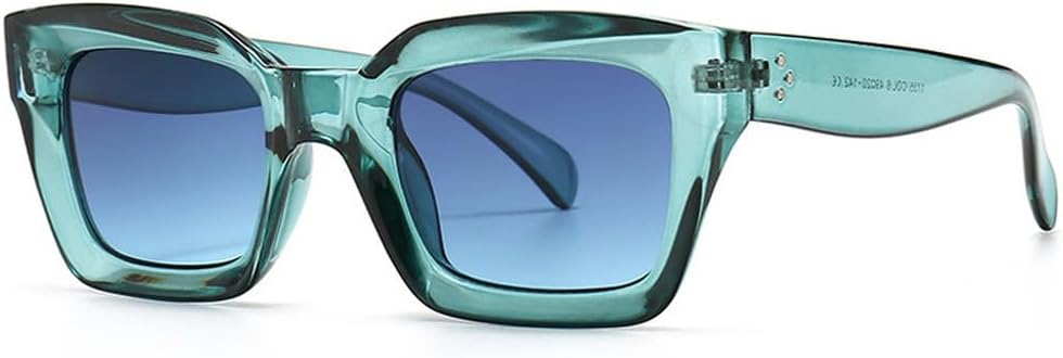 

Солнцезащитные очки для женщин и мужчин, винтажные солнцезащитные очки для женщин, уникальные очки с плоской верхней частью, защита от УФ-излучения UV400 TKKTLLT, Clear Blue-blue