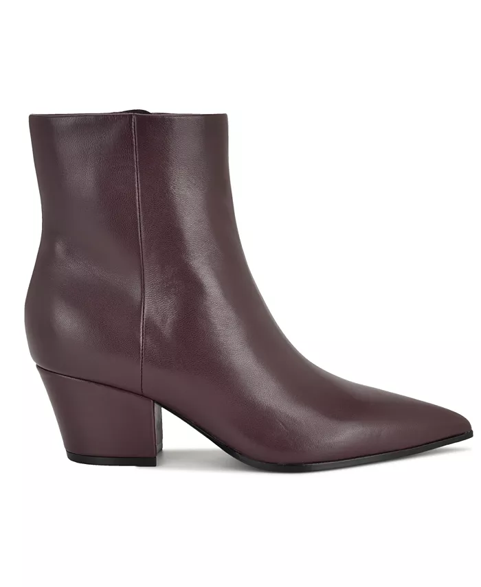 Женские ботильоны Savie на блочном каблуке из кожи Nine West, красный — фото 2