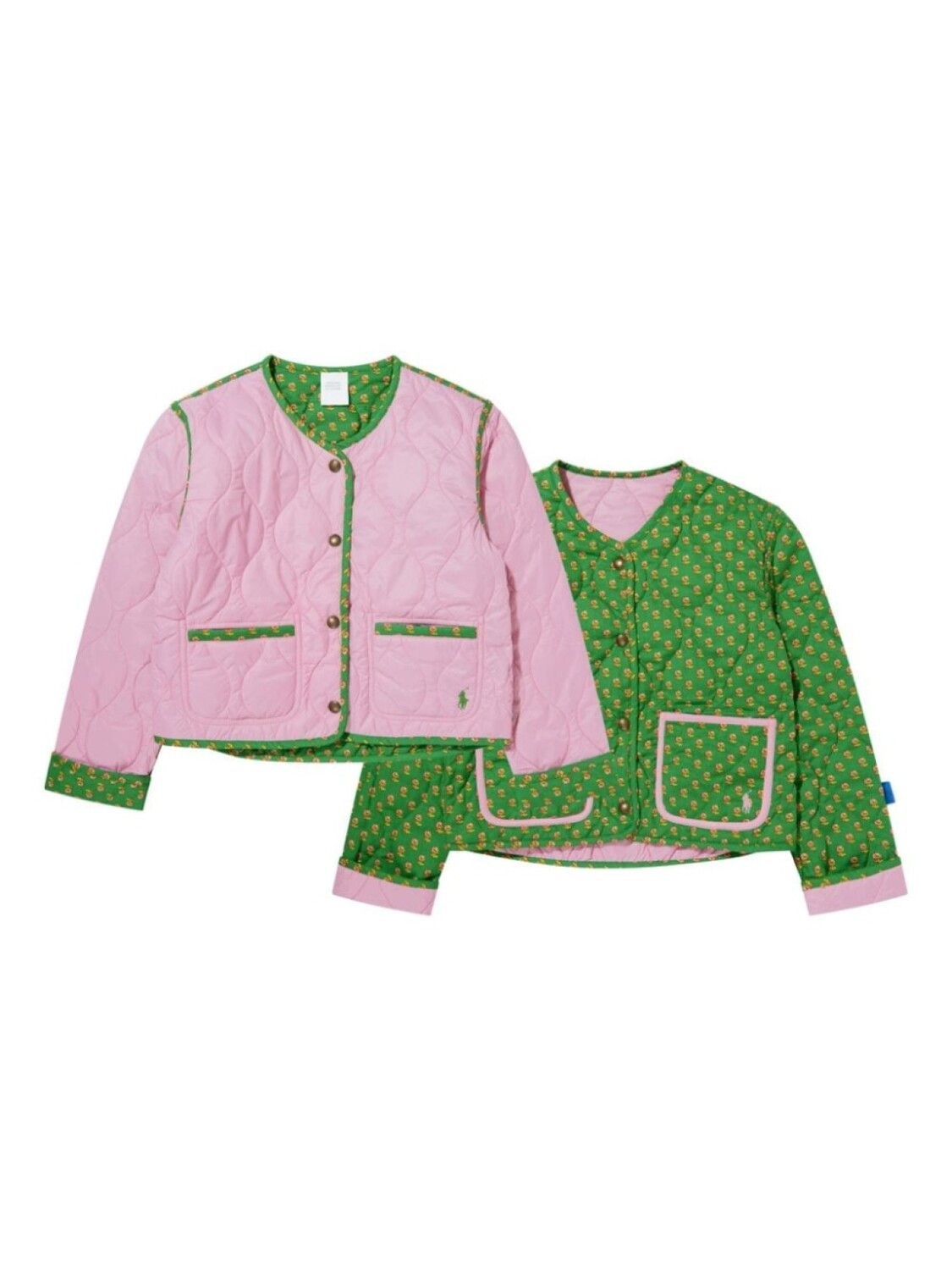 

Двусторонняя стеганая куртка Ralph Lauren Kids, розовый