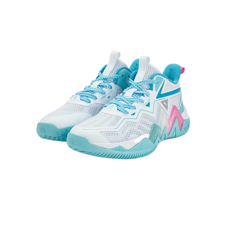 Детские баскетбольные кроссовки mid top с устойчивостью к истиранию 361°KIDS, Clearwater Blue/Swimming Pool Blue — фото 3