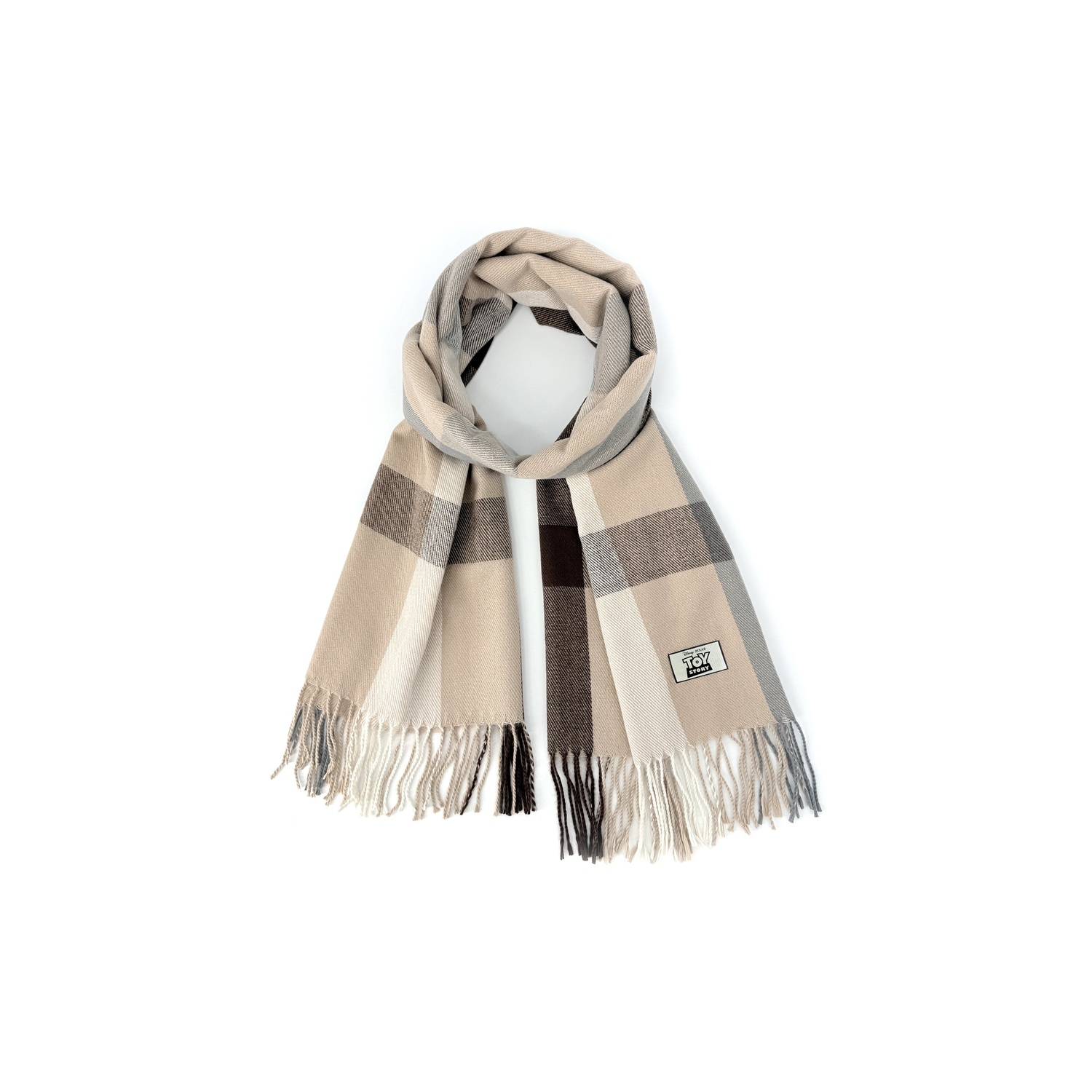 

Disney Полиэстеровый вязаный шарф унисекс, Light Gray Brown Stripe