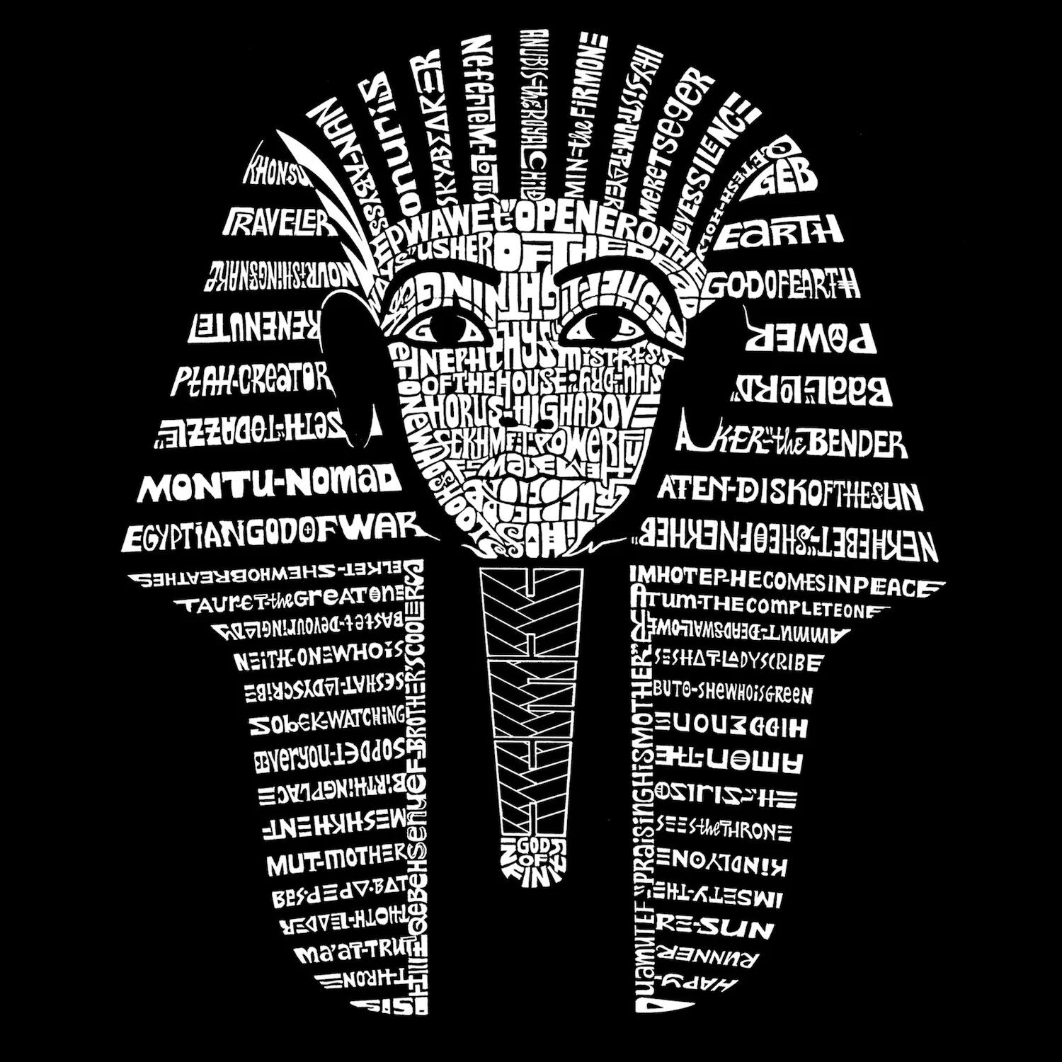 

Тутанхамон - мужская футболка с рисунком Word Art LA Pop Art, серый