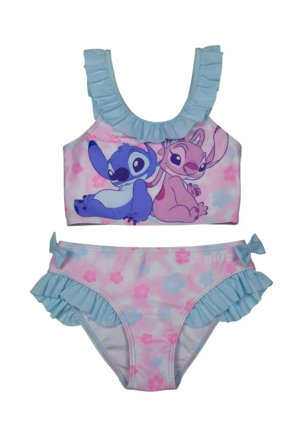 Бикини disney lilo stitch mit rüschen schleifen zweiteiler schwimmanzug bikini Disney, Rosa/Blau