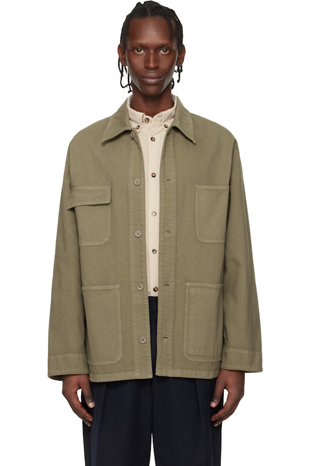 

A.P.C. Рубашка-Накидка свободного кроя цвета хаки