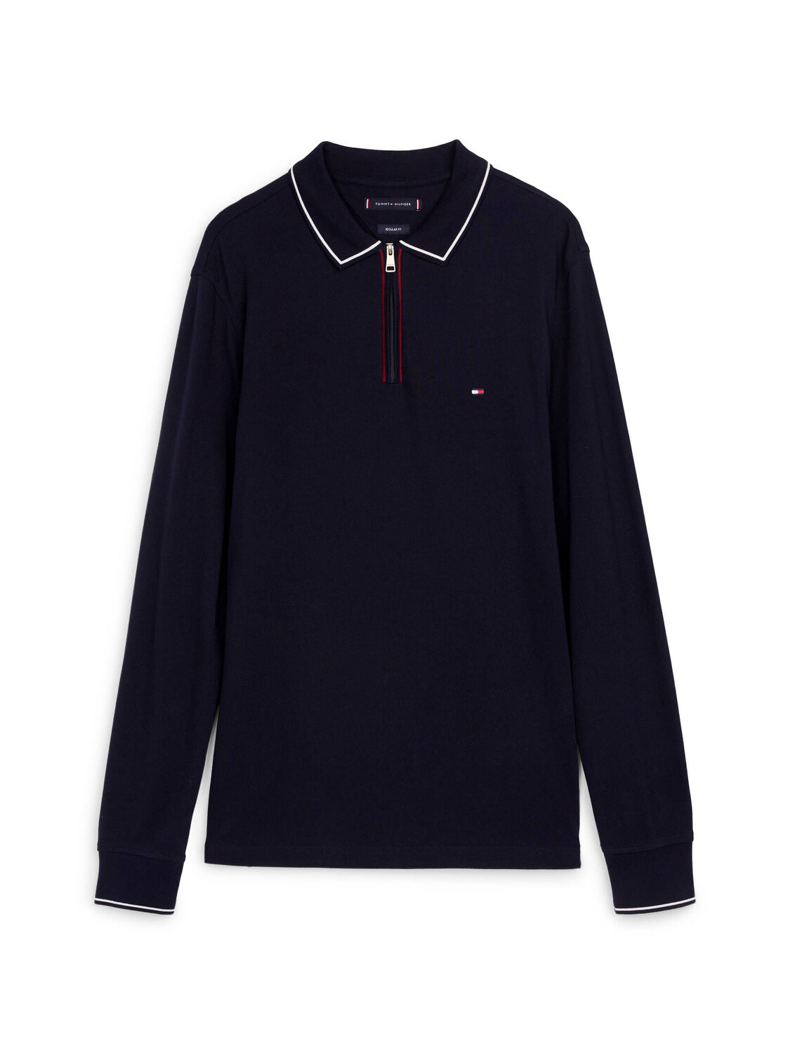 

Рубашка поло с молнией ls и rwb, рубашка-поло reg Tommy Hilfiger, синий