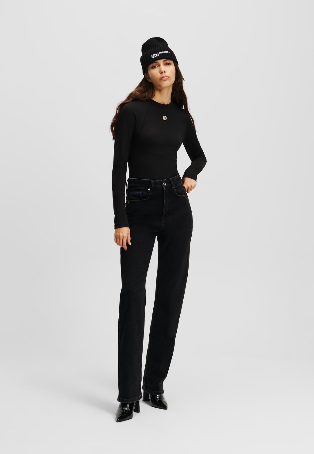 

Джинсы прямого кроя HIGH-RISE Karl Lagerfeld Jeans, черный