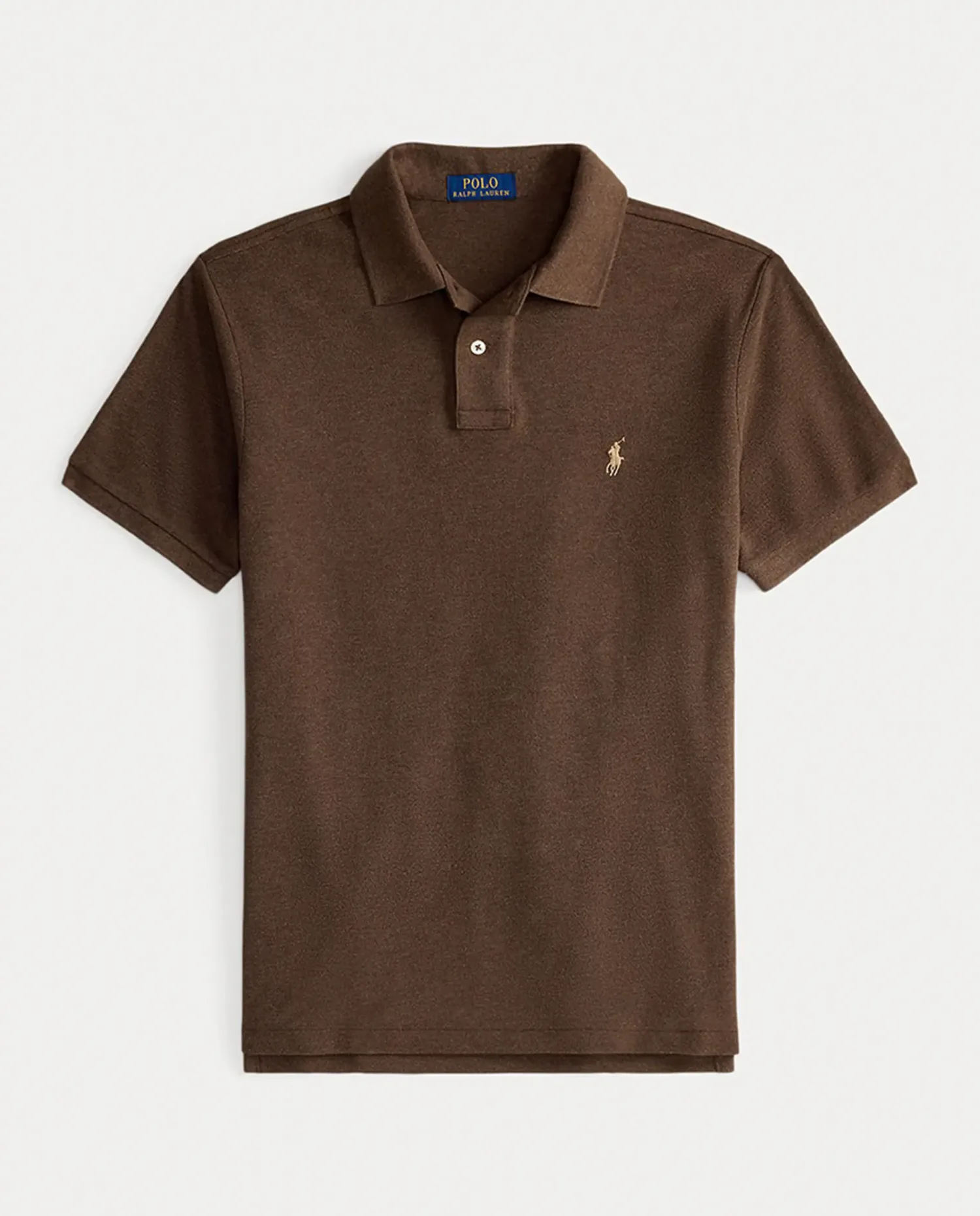 Поло для мужчин из пике, обычная посадка Polo Ralph Lauren, темно-коричневый — фото 4