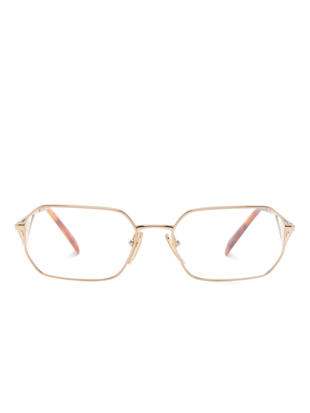 

Очки в геометричной оправе с логотипом Prada Eyewear, золотой