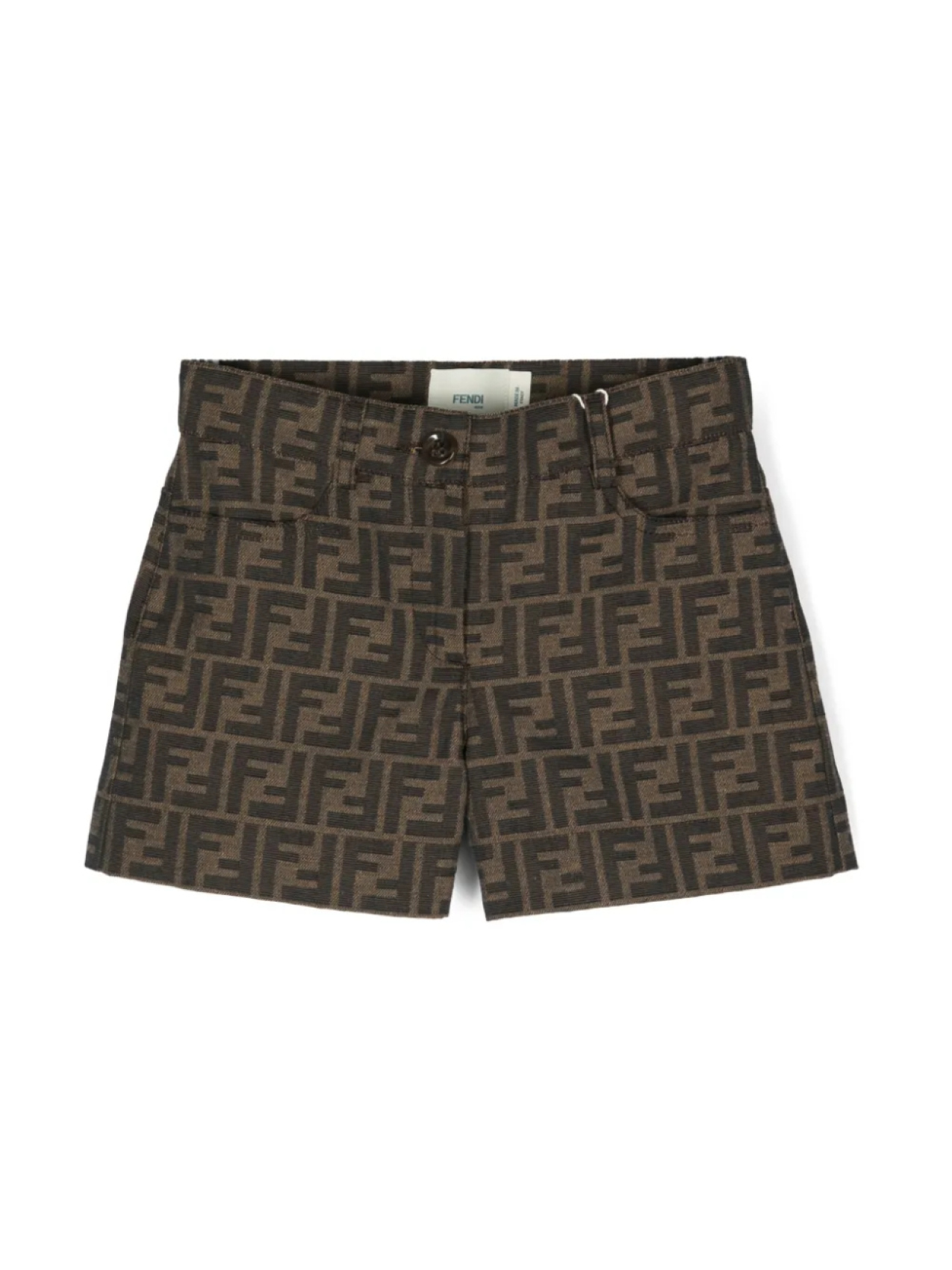 

Шорты с логотипом FF Fendi Kids, коричневый