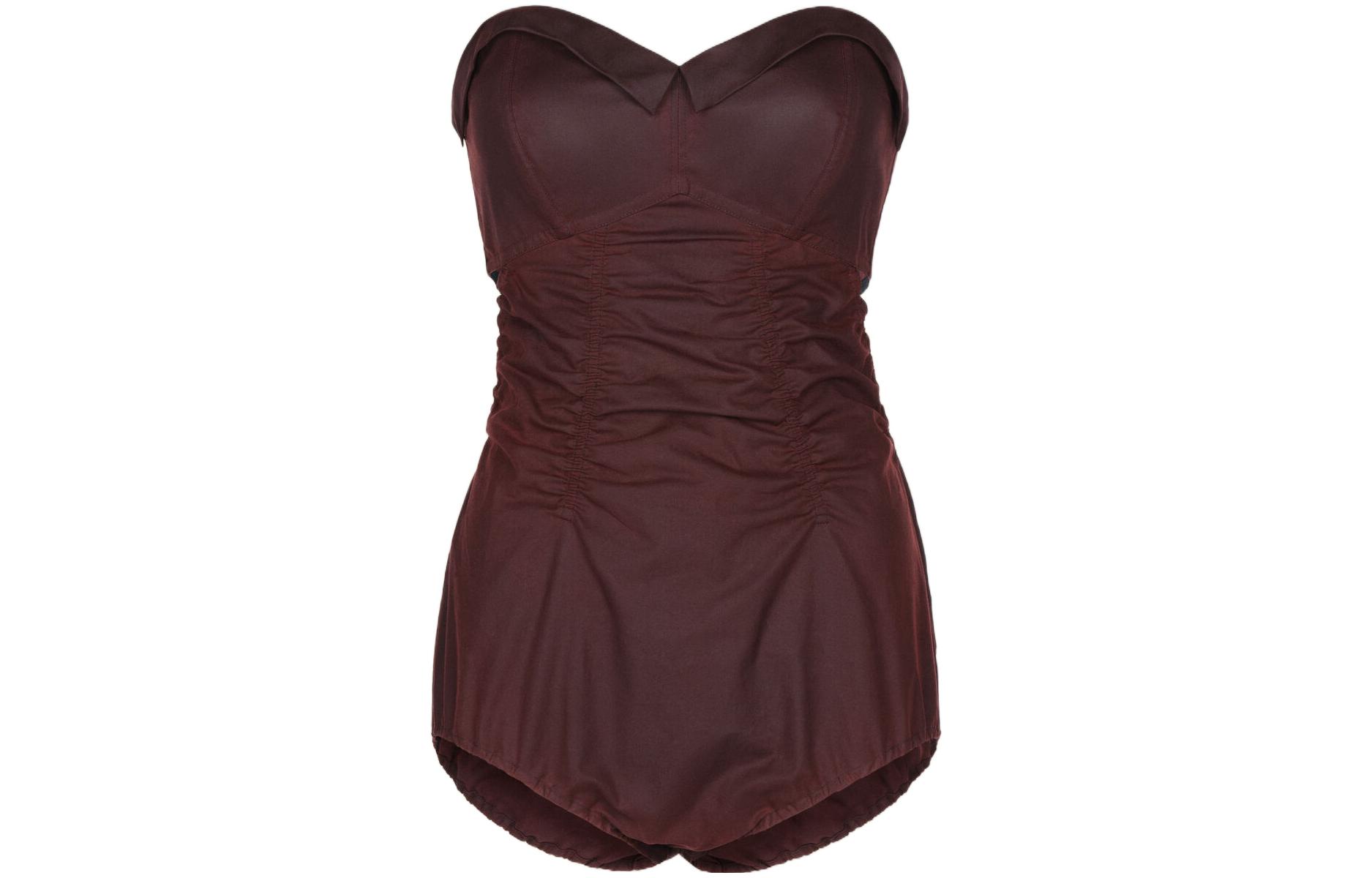 

Боди без бретелек с вощеным корсетом Maison Margiela, Umber