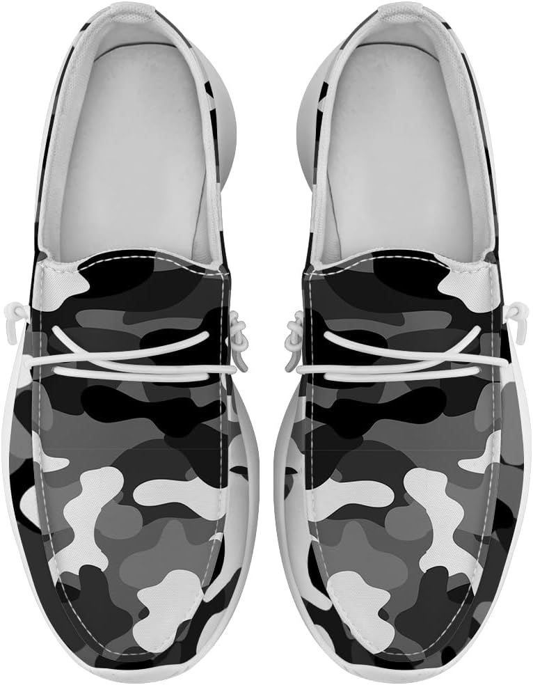 

Женские и мужские лоферы Quorax на шнуровке, слипоны, камуфляжные туфли, подарки для женщин и мужчин, белый