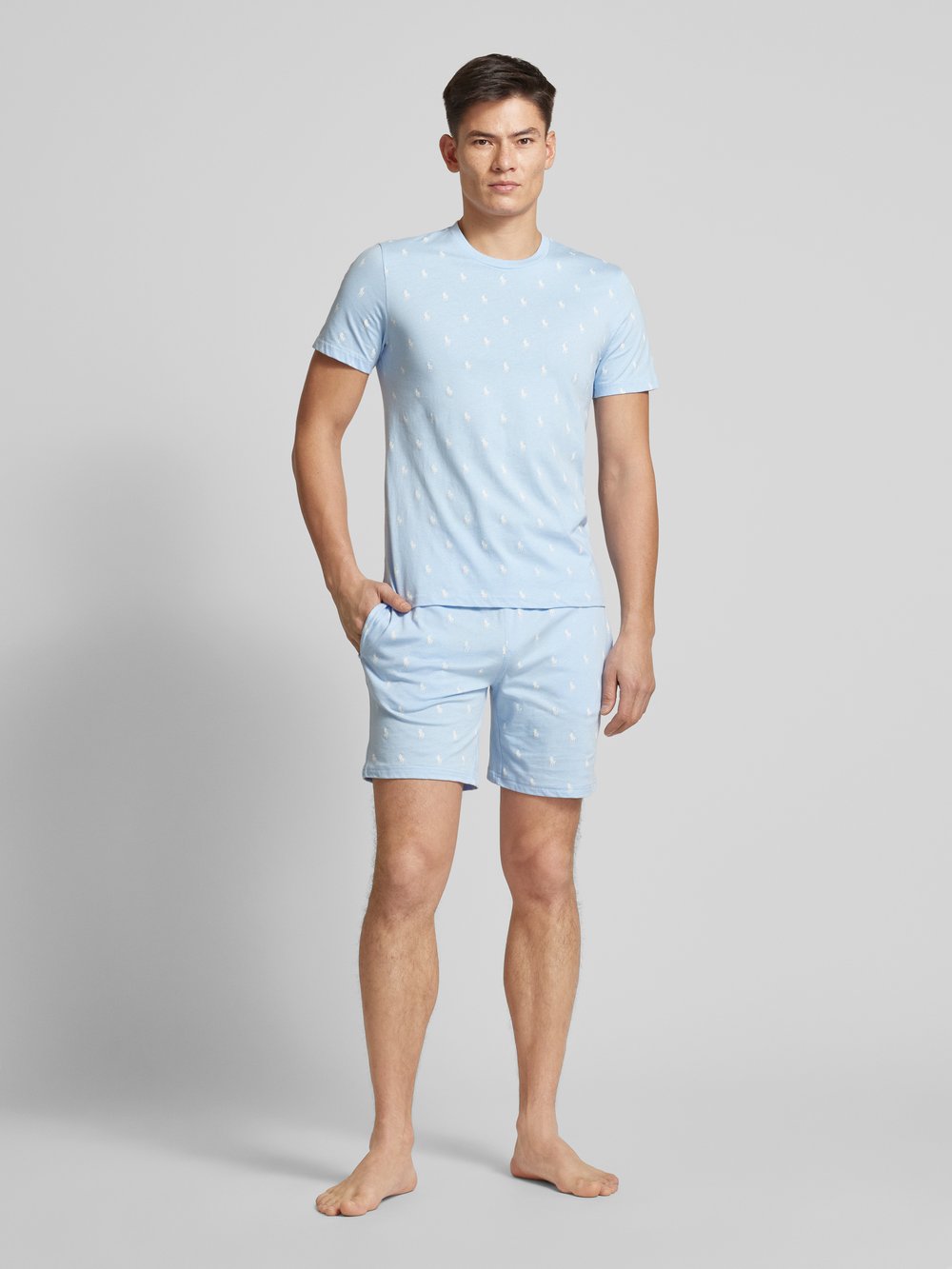 

Пижамные шорты облегающего кроя с этикеткой Polo Ralph Lauren Underwear, светло-голубой