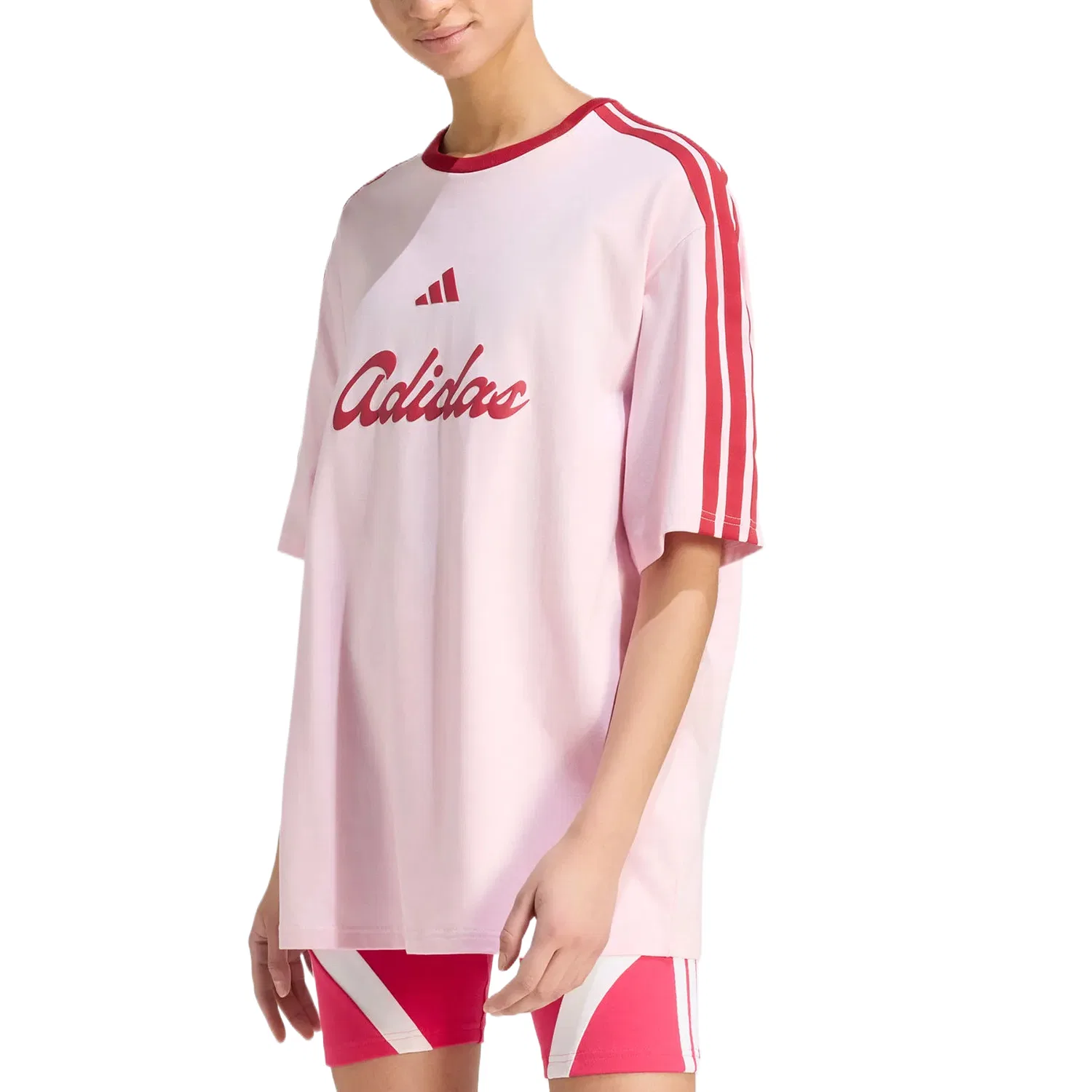 Футболка женская свободного кроя Adidas Clear Pink — фото 3