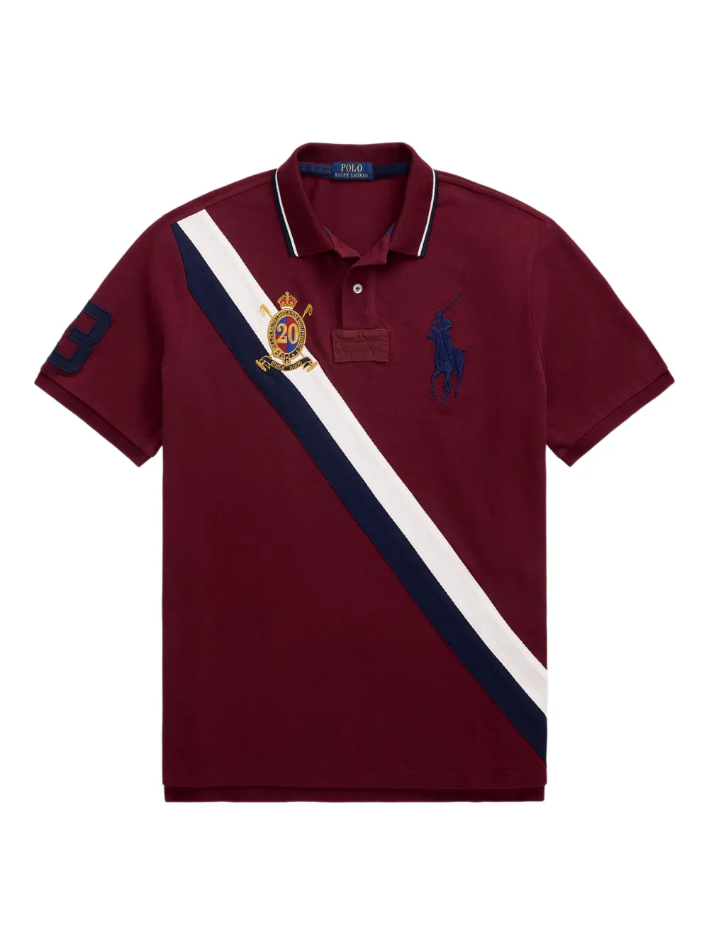 

Поло в диагональную полоску POLO RALPH LAUREN, красный