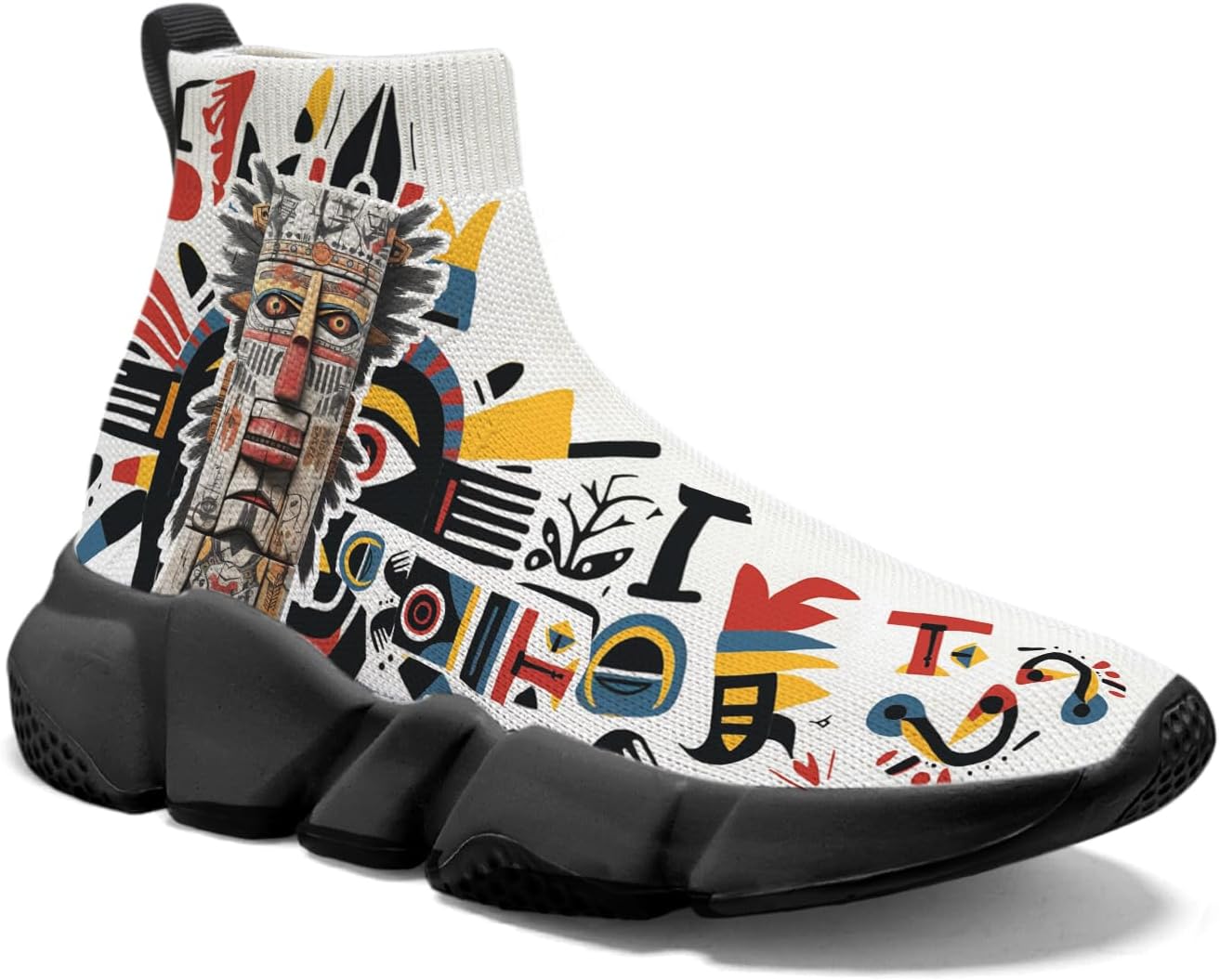 

Мужские вязаные носочные кроссовки Hetios - удобные легкие слипоны для ходьбы, Indian Totem_08