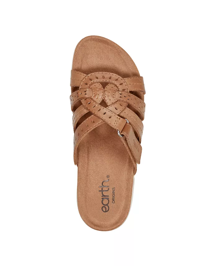 Женские сандалии Sassoni Strappy Slip-On Earth, коричневый/бежевый — фото 4