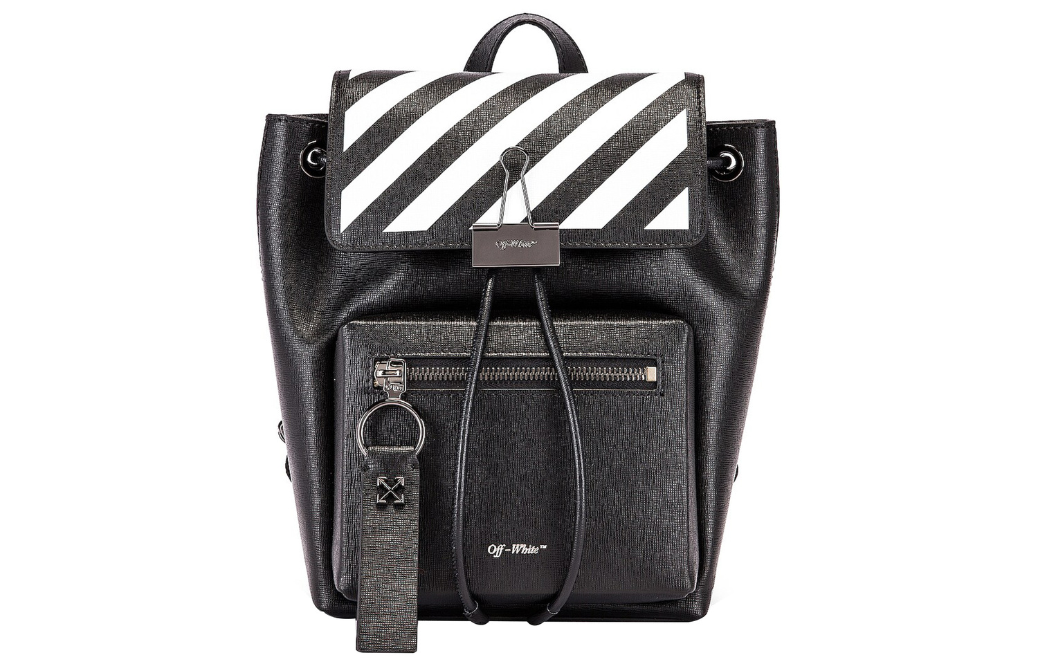 

OFF-WHITE Чёрная кожаная сумка-рюкзак OFF WHITE для женщин
