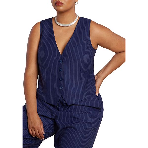 

Женский жилет в полоску Plus Size Eloquii