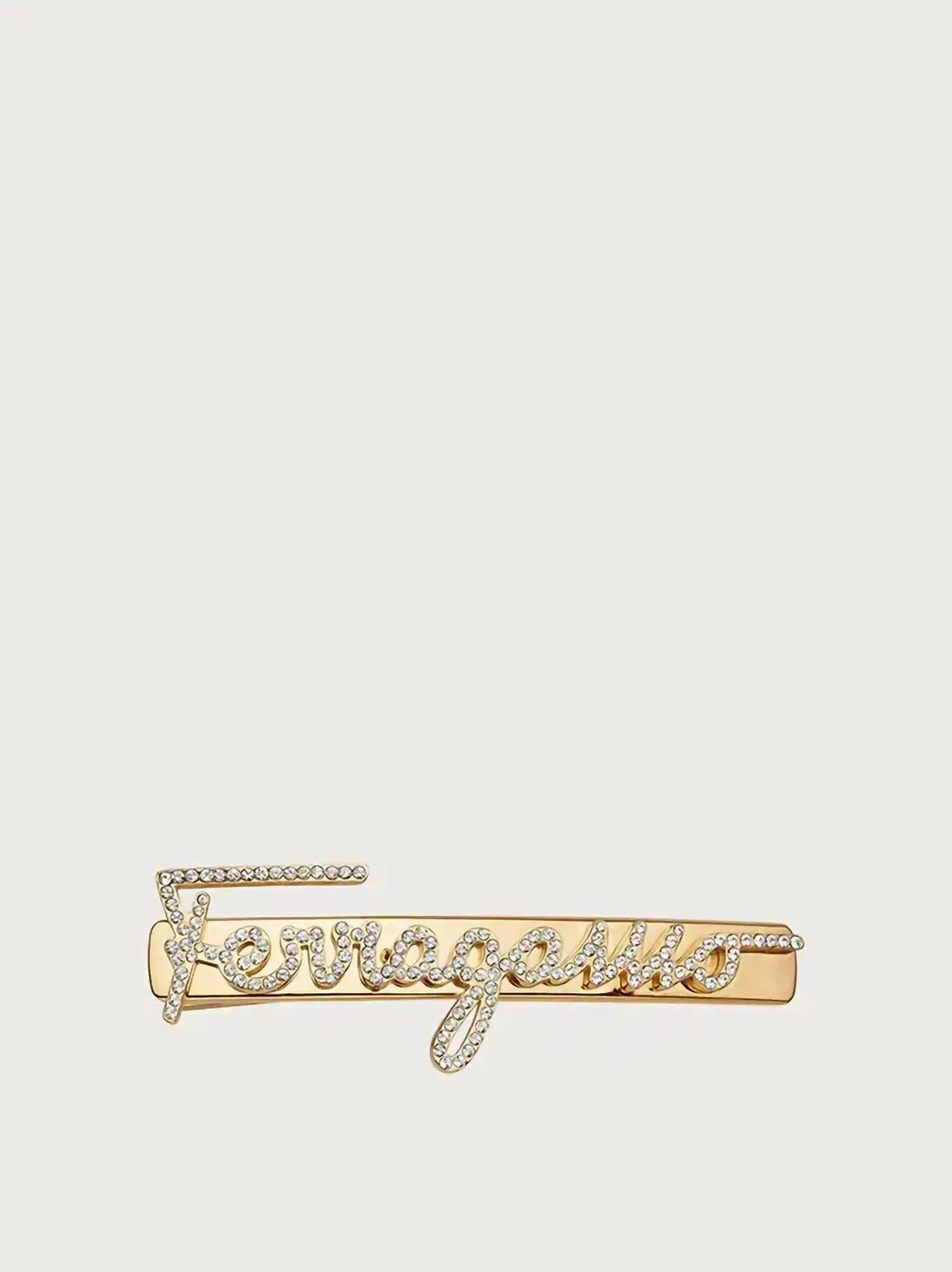 Salvatore Ferragamo Женская заколка для волос Fantasia с кристальным логотипом, золотистого цвета