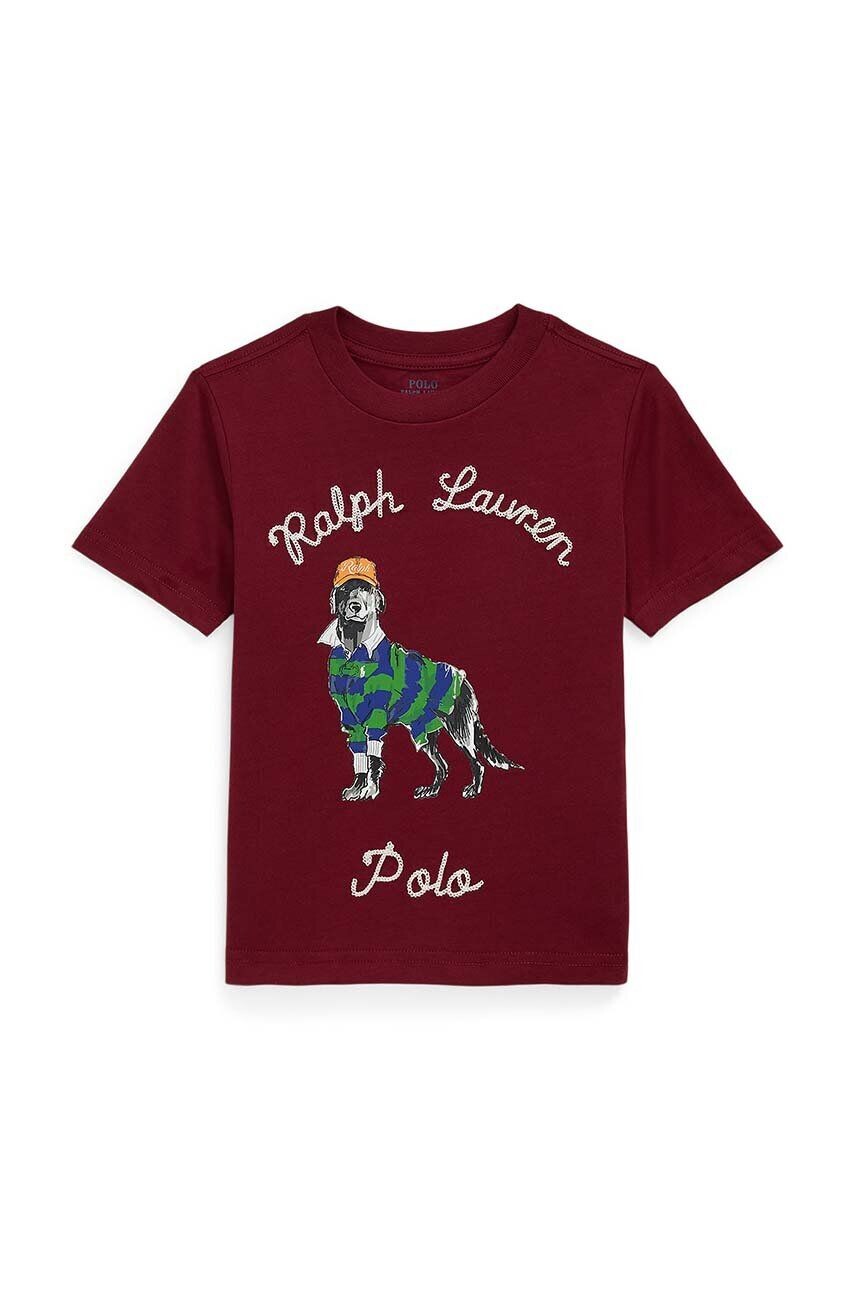 

Детская хлопковая футболка Polo Ralph Lauren, красный