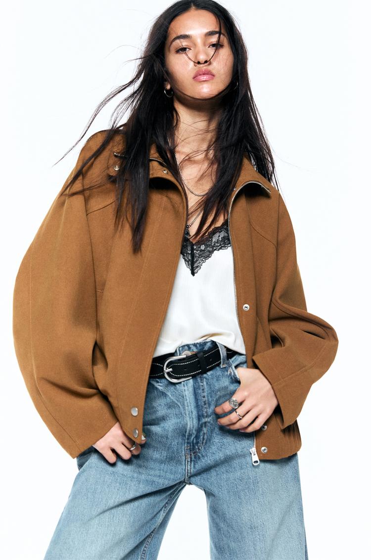 

Куртка из искусственной замши Pull And Bear, коричневый