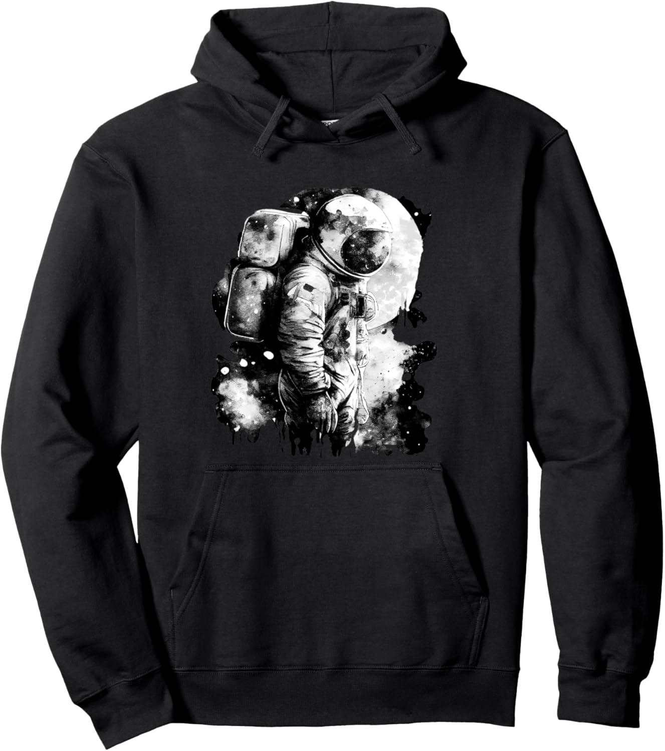 

Худи с изображением астронавта, мечтающего о космосе на Луне, черно-белое Interstellar Cosmos Galactic Voyage Astronaut