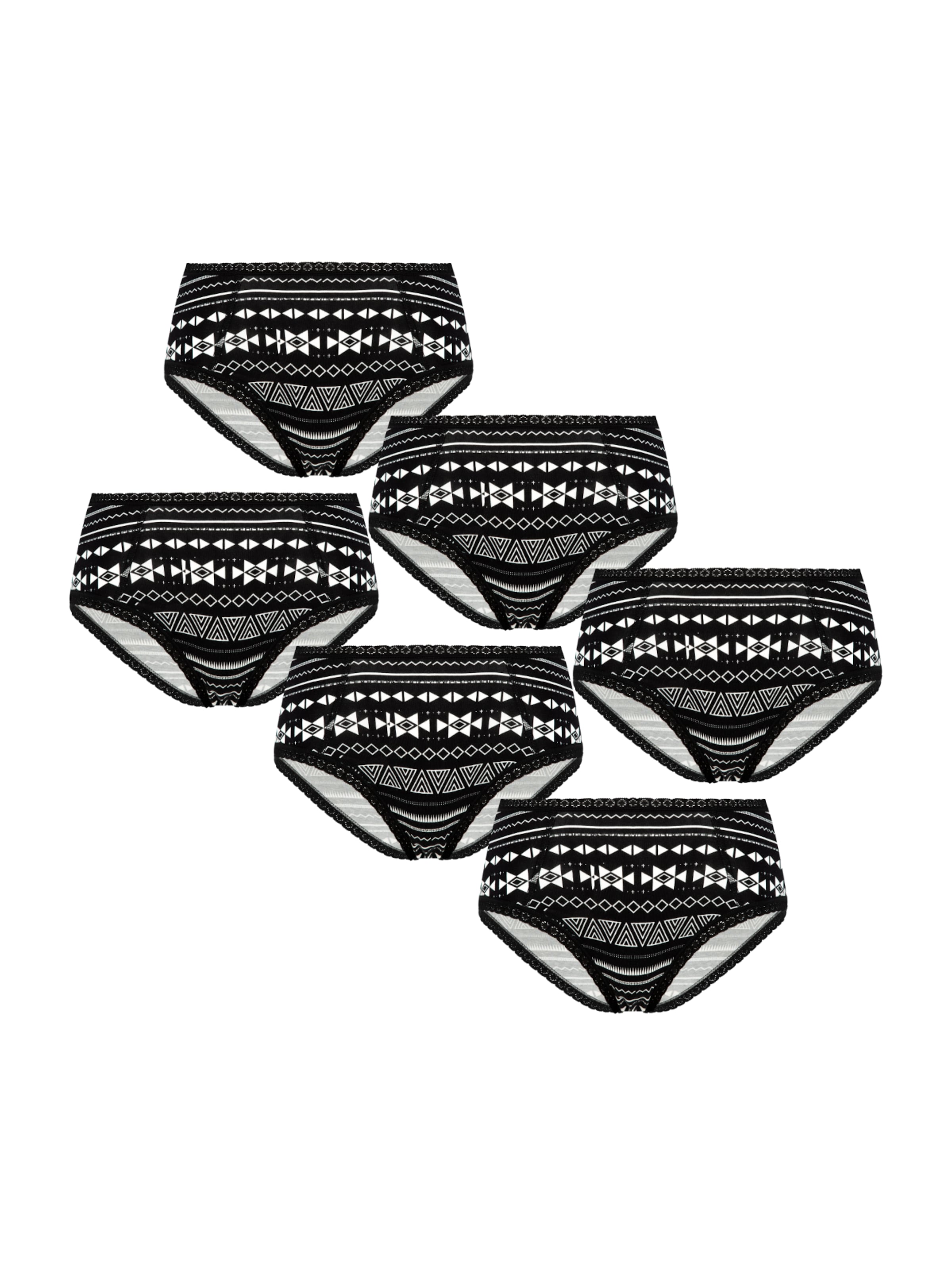 

Albero Natur Трусики 'Bio Baumwoll 6er Pack Damen Hipster mit Spitze' в цвете Mottled Black