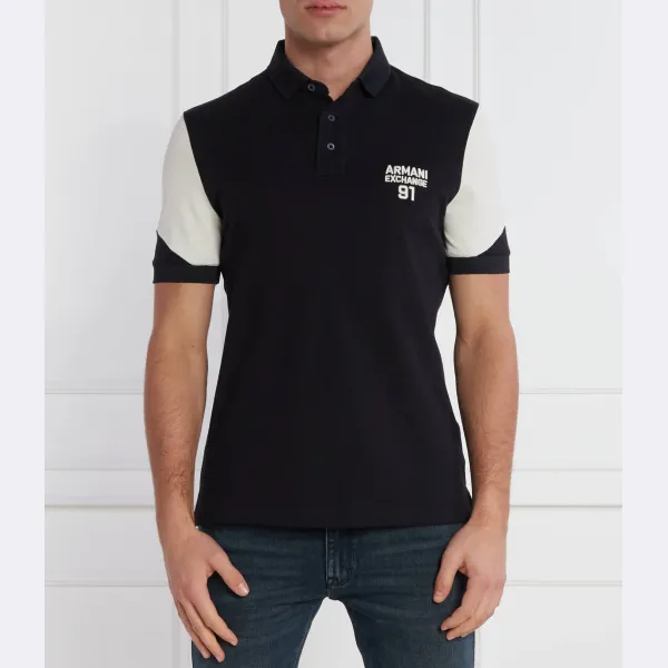 

Рубашка поло стандартного кроя Armani Exchange, черный