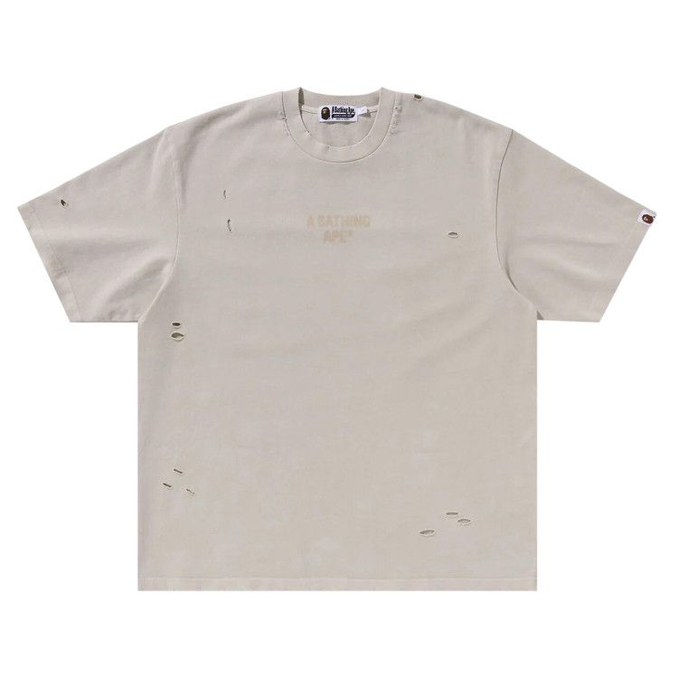 

Футболка BAPE Damaged Garment Dyed Relaxed Fit Tee, Ivory