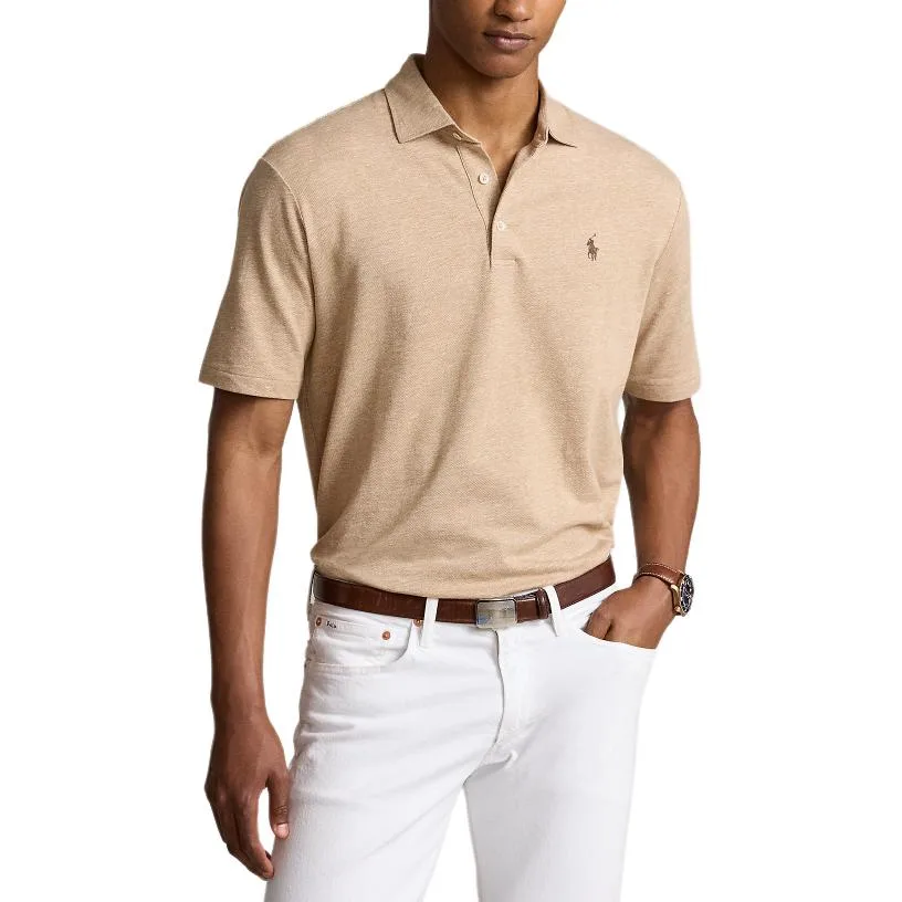 Хлопковая поло с нагрудным карманом Polo Ralph Lauren, коричневый — фото 4