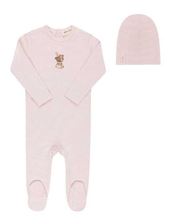 

Унисекс комбинезон с шапочкой из велюра Bear Collection - для малышей Ely's & Co., розовый