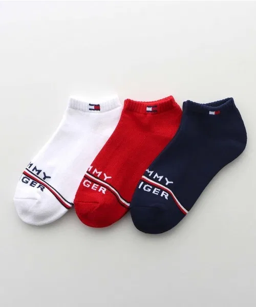 Носки Tommy Hilfiger 3 пары, органический хлопок, бежевые