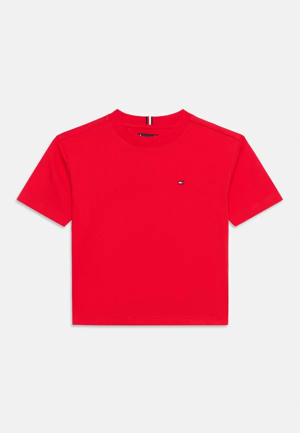 Базовая футболка с вышивкой флага и круглым вырезом. Tommy Hilfiger, Rapid Red — фото 3