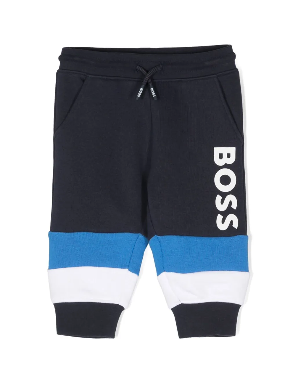 

Спортивные брюки с полосками и логотипом BOSS Kidswear, синий