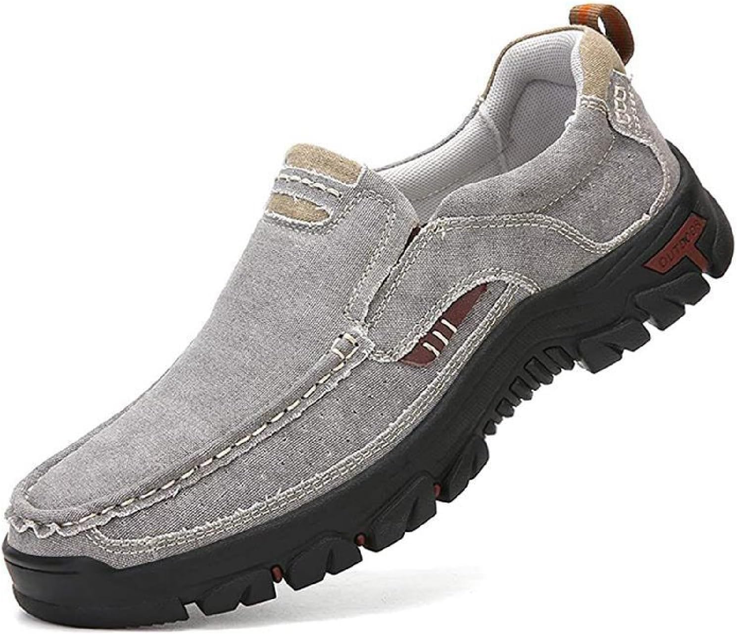 

Мужские лоферы на платформе из джинсовой ткани с удобным круглым носком, без шнурков, легкие повседневные кроссовки, стильные дышащие прогулочные обувь Bhdjk, светло-серый