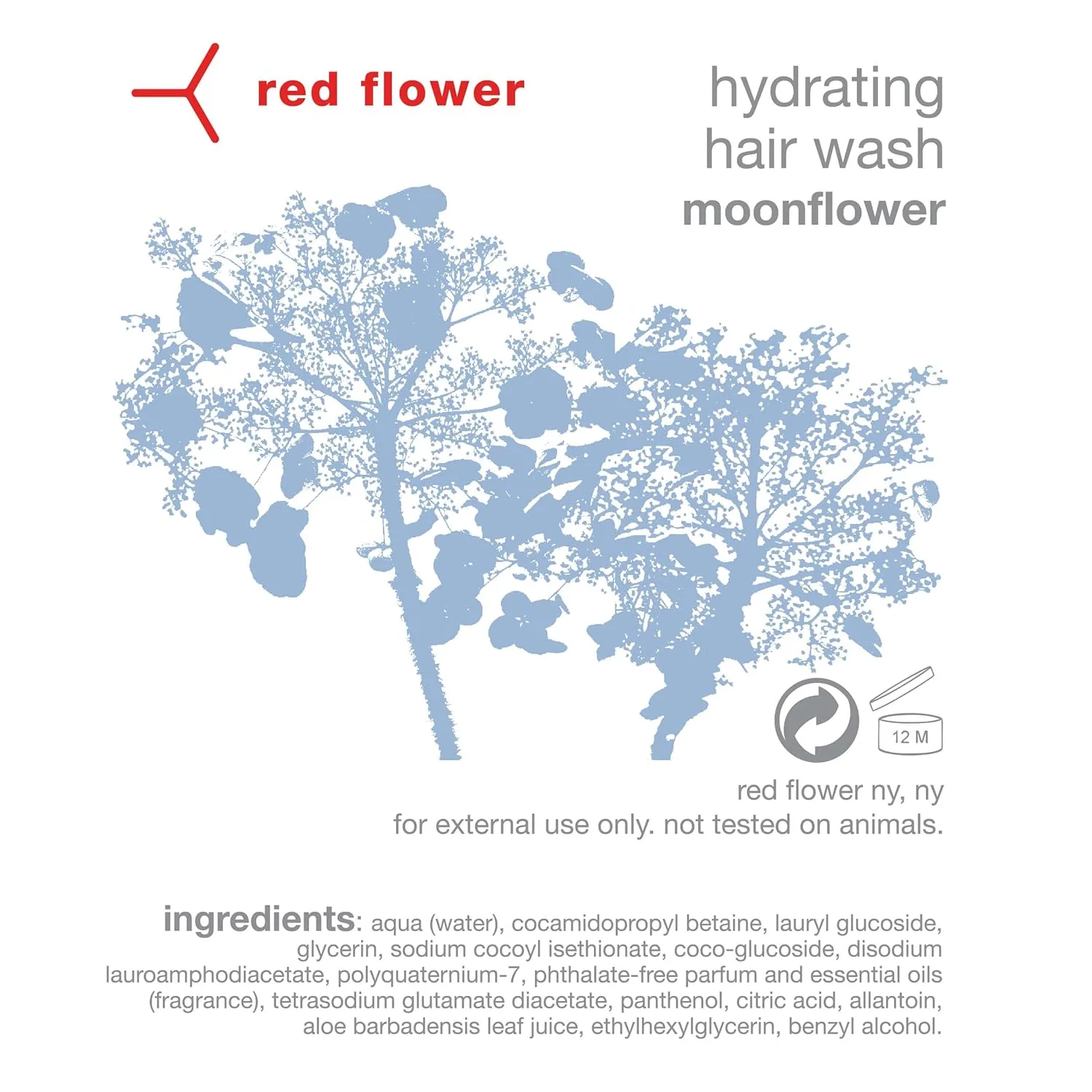 Шампунь увлажняющий Red Flower Moonflower - без сульфатов, с кокосовым глицерином и провитамином B5, ароматерапевтическая смесь эфирных масел для всех типов волос (283 г), red — фото 2